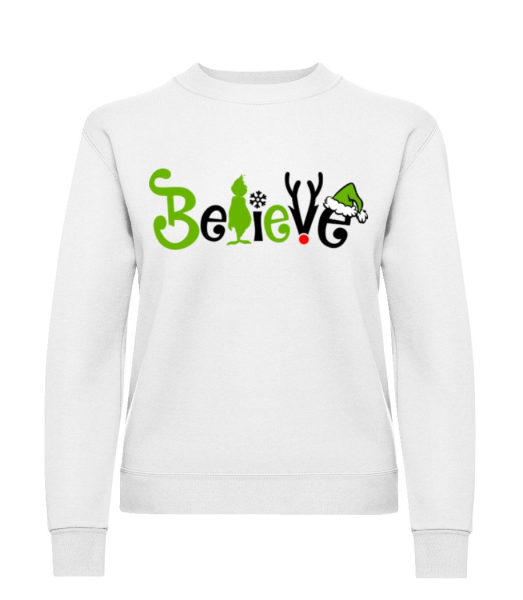 Believe - Sweatshirt Femme - Blanc - Devant