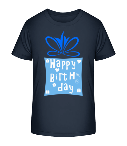 Happy Birthday Logo - T-shirt bio Enfant Stanley Stella - Bleu marine - Devant