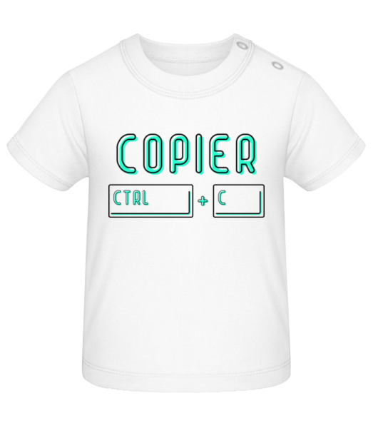 Copier Ctrl + C - T-shirt Bébé - Blanc - Devant