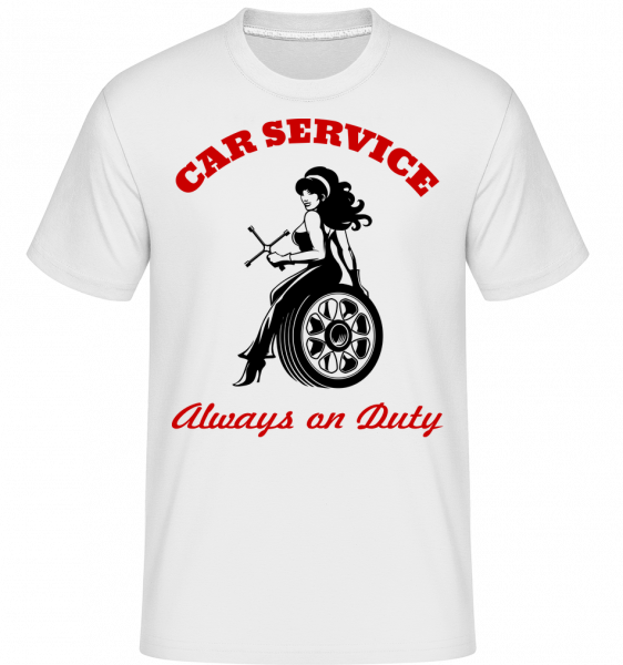 Car Service Sign -  T-Shirt Shirtinator homme - Blanc - Vorn