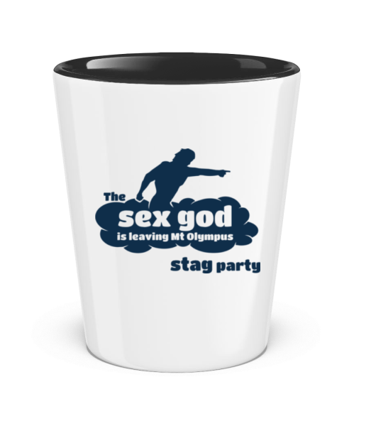 Stag Party Sex God - Verre à shot bicolore - Blanc / Noir - Devant