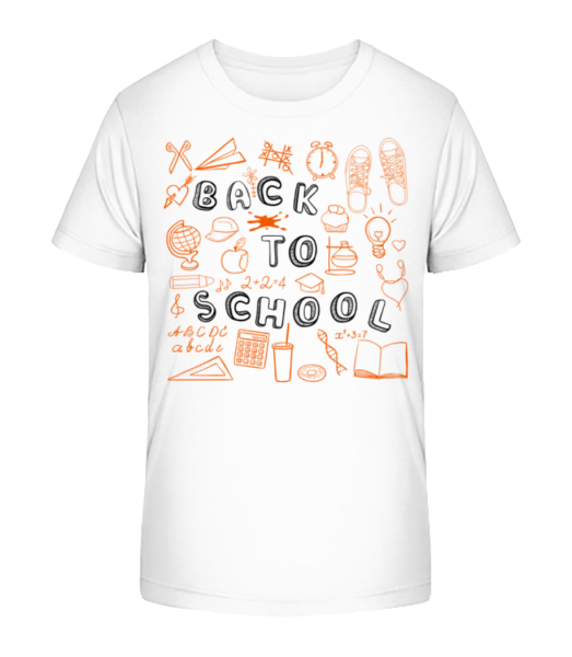 Back To School Symbols - T-shirt bio Enfant Stanley Stella - Blanc - Devant