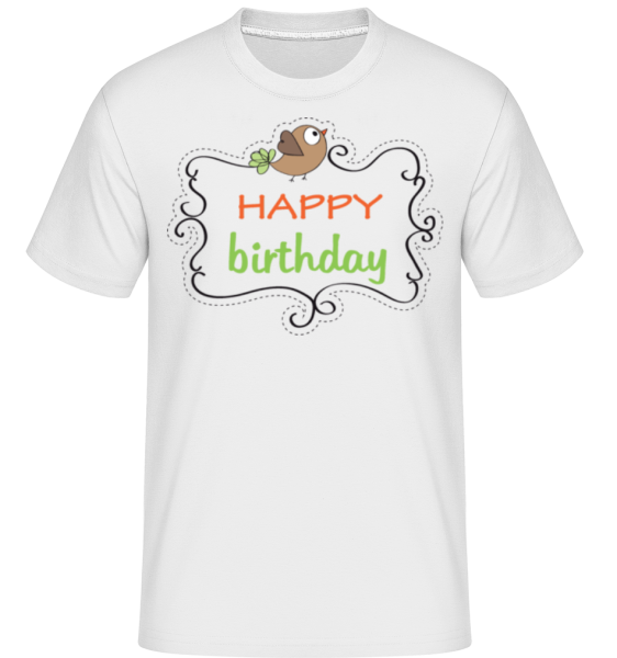 Happy Birthday Oiseau -  T-Shirt Shirtinator homme - Blanc - Devant