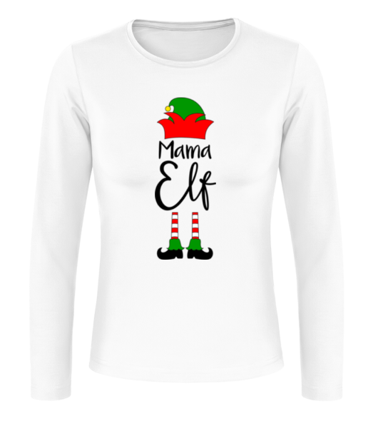 Mama Elf - T-shirt à manches longues standard Femme - Blanc - Devant