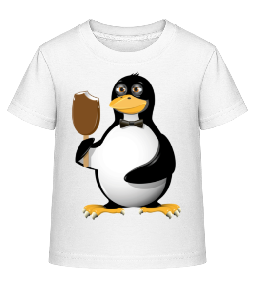 Pingouin Mange Une Glace - T-shirt shirtinator Enfant - Blanc - Devant