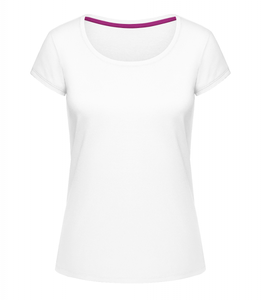 T-shirt col en U Femme - Blanc - Devant
