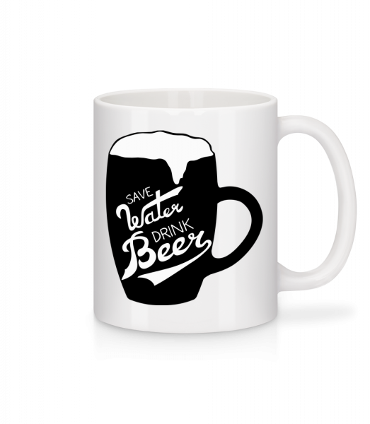 Save Water Drink Beer - Mug en céramique blanc - Blanc - Vorn