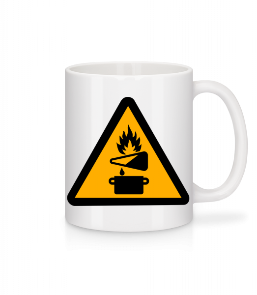 Attention Risque D'Incendie - Mug en céramique blanc - Blanc - Vorn