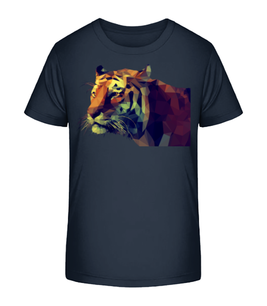 Tigre Polygone - T-shirt bio Enfant Stanley Stella - Bleu marine - Devant