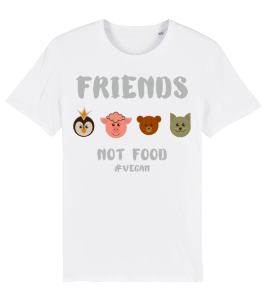 Friends Not Food - T-shirt bio Homme Stanley Stella - Blanc - Devant