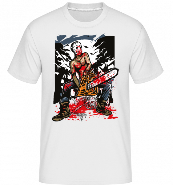 Chainsaw Killer -  T-Shirt Shirtinator homme - Blanc - Vorn