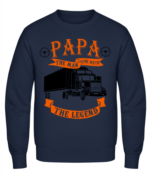 Papa The Legend - Sweat-shirt classique avec manches set-in - Marine - Vorn