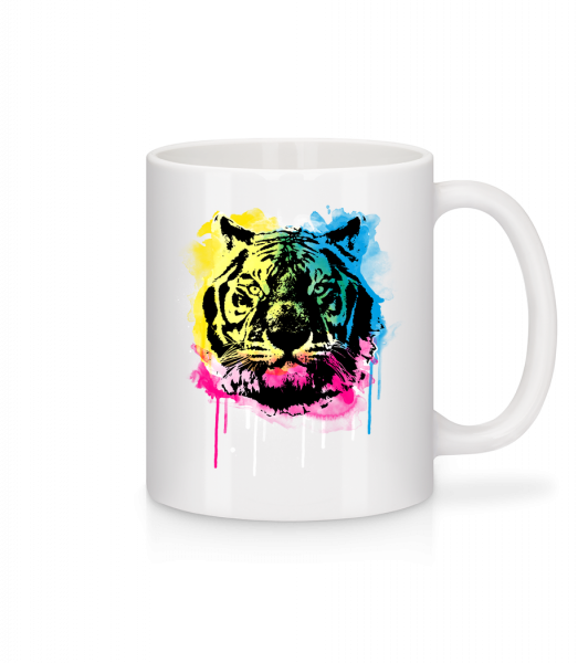 Tigre Multicolore - Mug en céramique blanc - Blanc - Vorn