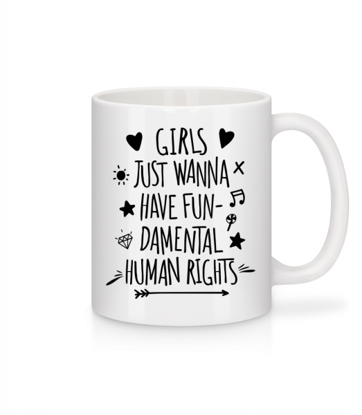 Damental Human Rights - Mug en céramique blanc - Blanc - Vorn