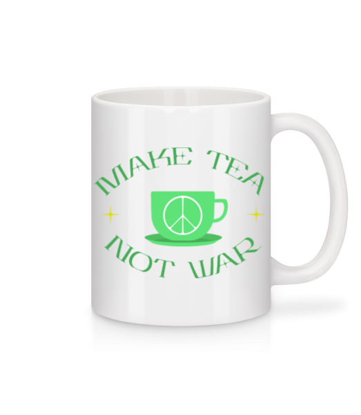 Make Tea Not War - Mug en céramique blanc - Blanc - Devant