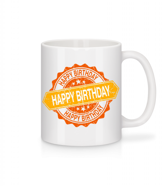 Happy Birthday Logo - Mug en céramique blanc - Blanc - Vorn