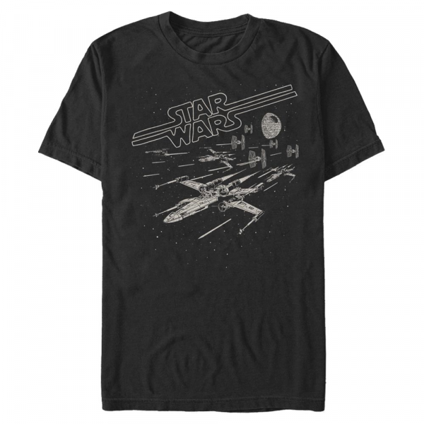 Star Wars - X-Wing Lazer Chase - Homme T-shirt - Noir - Devant
