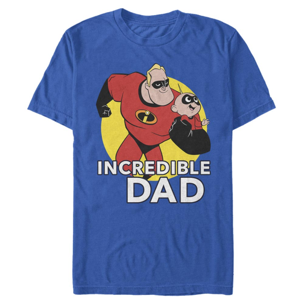 Disney - Les Indestructibles - Mr. Incredible & Jack-Jack Best Father - Father's Day - Homme T-shirt - Bleu royal - Devant