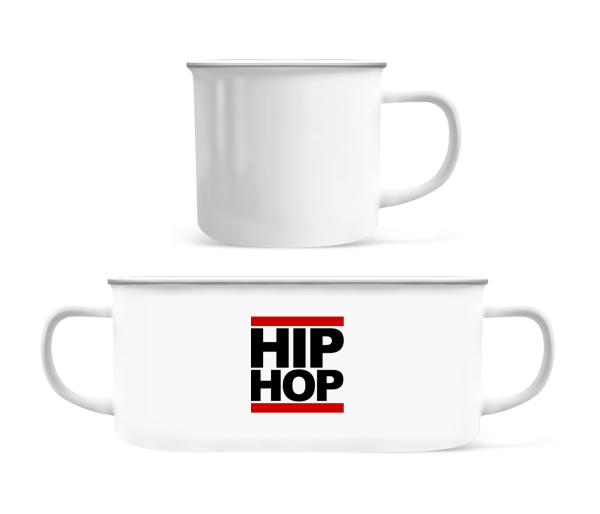 Hip Hop Logo - Tasse Émaillée - Blanc - Devant
