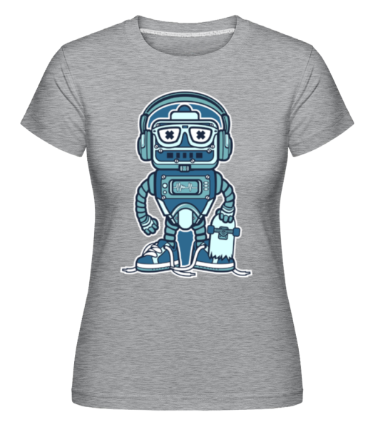 Robot Skater -  T-shirt Shirtinator femme - Gris chiné - Devant