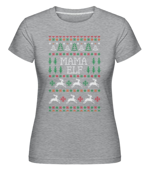 Mama Elf -  T-shirt Shirtinator femme - Gris chiné - Devant
