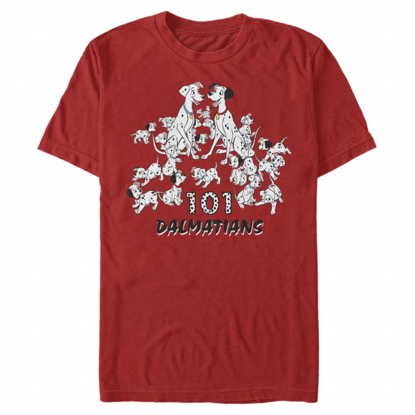 Disney Classics - Les 101 Dalmatiens - Skupina Dalmatian Group - Homme T-shirt - Rouge - Devant