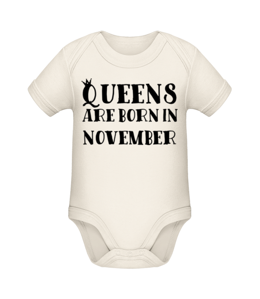 Queens Are Born In November - Body manches courtes bio - Crème - Devant