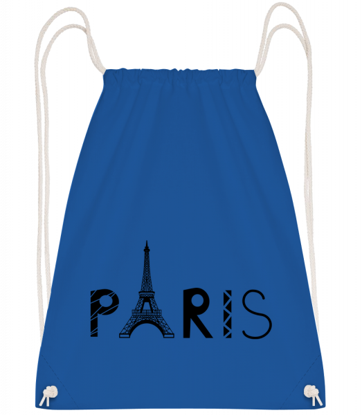 Paris France - Sac à dos Drawstring - Bleu royal - Vorn