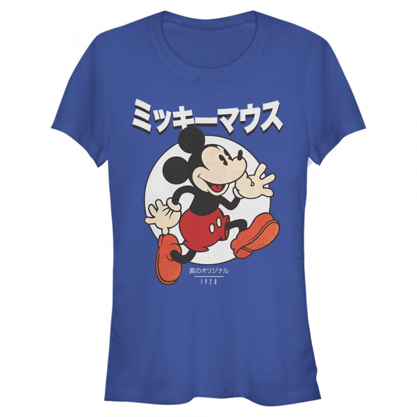 Disney Classics - Mickey Mouse - Mickey Mouse Kanji Comic - Femme T-shirt - Bleu royal - Devant