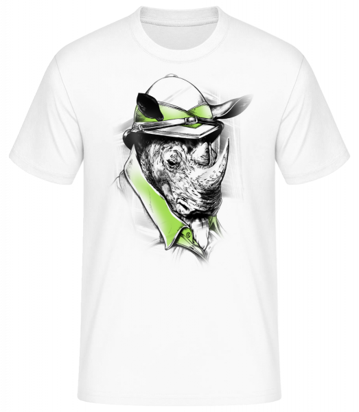 Safari Rhino - T-shirt standard Homme - Blanc - Vorn