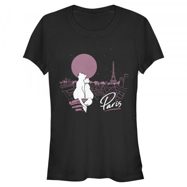 Disney - Les Aristochats - Duchess & Thomas Together In Paris - Femme T-shirt - Noir - Devant