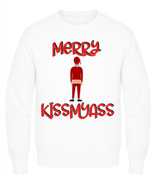 Merry Kissmyass - Sweatshirt Homme AWDis - Blanc - Vorn