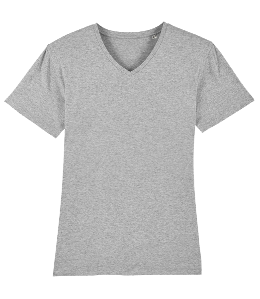 T-Shirt homme col V en coton biologique Stanley Stella - Gris chiné - Devant