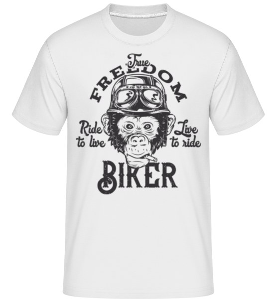 The Freedom Biker -  T-Shirt Shirtinator homme - Blanc - Devant