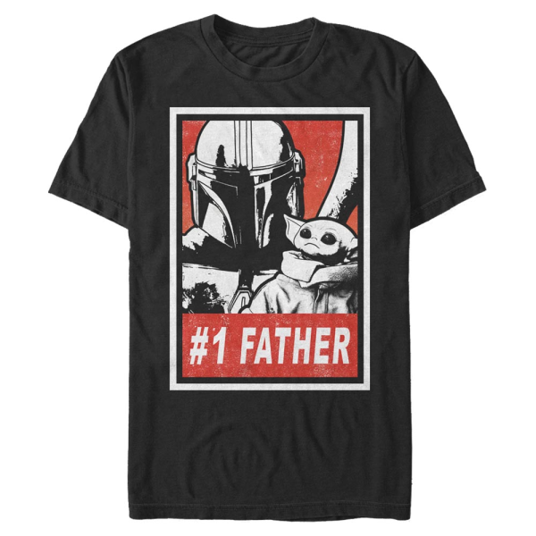 Star Wars - The Mandalorian - Mando & Child Galaxy Dad - Father's Day - Homme T-shirt - Noir - Devant