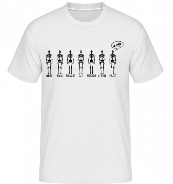 Squelette Pirate -  T-Shirt Shirtinator homme - Blanc - Vorn