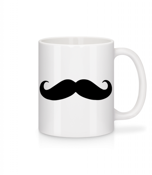 Moustache - Mug en céramique blanc - Blanc - Vorn