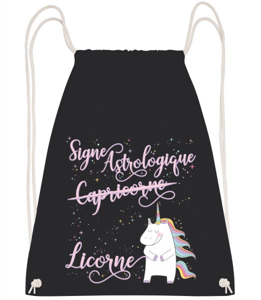 Signe Astrologique Licorne Capri - Sac à dos Drawstring - Noir - Vorn