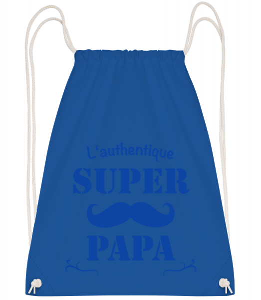 L'Authentique Super Papa - Sac à dos Drawstring - Bleu royal - Vorn