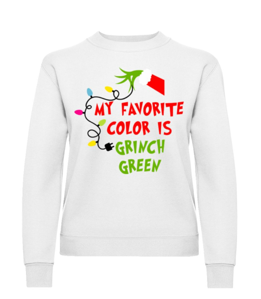 My Favorite Color Is Grinch Green - Sweatshirt Femme - Blanc - Devant