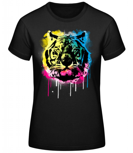 Tigre Multicolore - T-shirt standard Femme - Noir - Devant