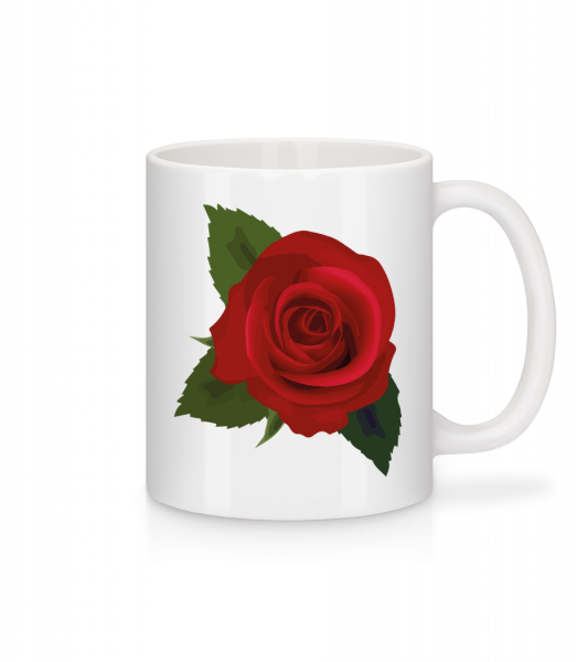 Rose Rouge - Mug en céramique blanc - Blanc - Vorn