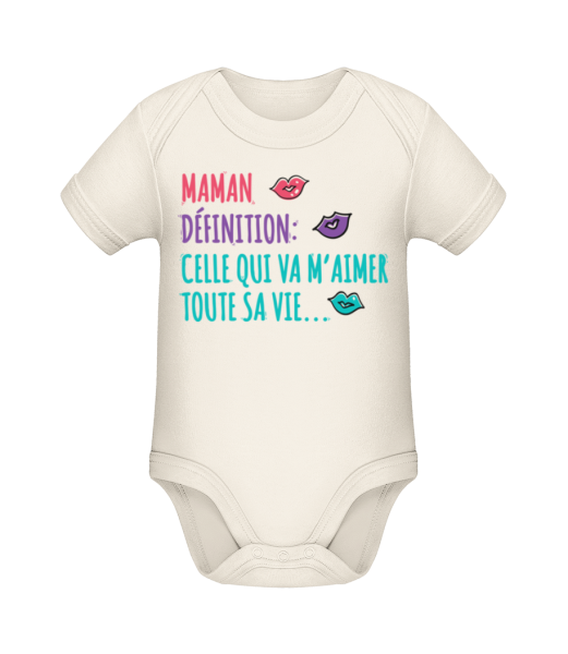 Maman Définition - Body manches courtes bio - Crème - Devant