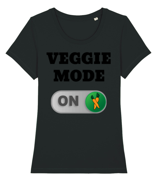 Veggie Mode On - Carrote - T-shirt bio Femme Stanley Stella - Noir - Devant