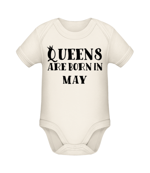 Queens Are Born In May - Body manches courtes bio - Crème - Devant