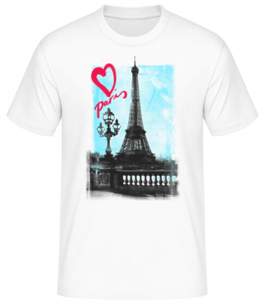 Amour Parisien - T-shirt standard Homme - Blanc - Devant