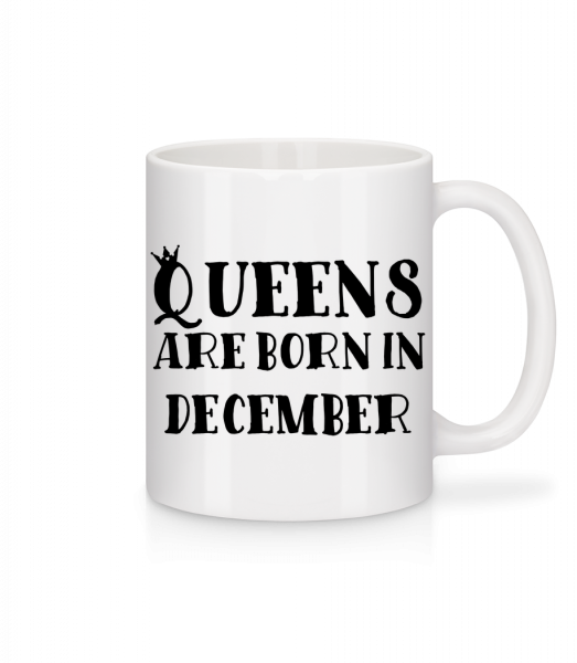Queens Are Born In December - Mug en céramique blanc - Blanc - Vorn