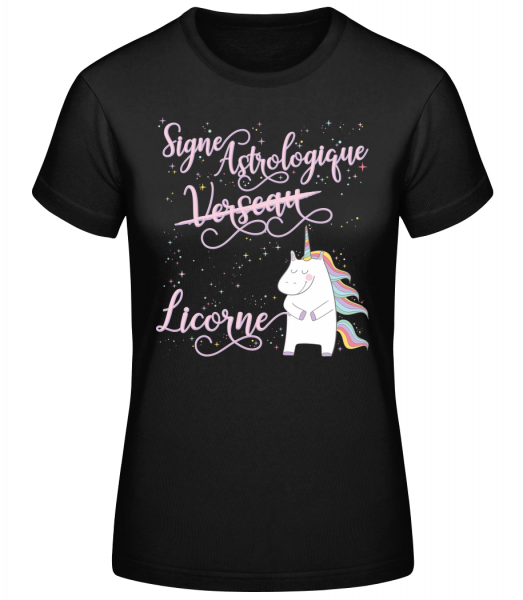 Signe Astrologique Licorne Verse - T-shirt standard femme - Noir - Vorn
