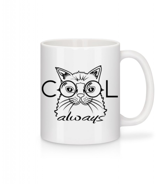 Cool Cat Always - Mug en céramique blanc - Blanc - Devant