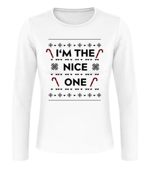 I'm The Nice One - T-shirt à manches longues standard Femme - Blanc - Devant